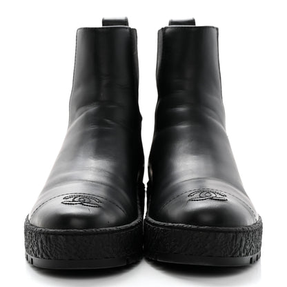Chanel Calfskin Cap Toe CC Ankle Boots 40 Black 2 of 10