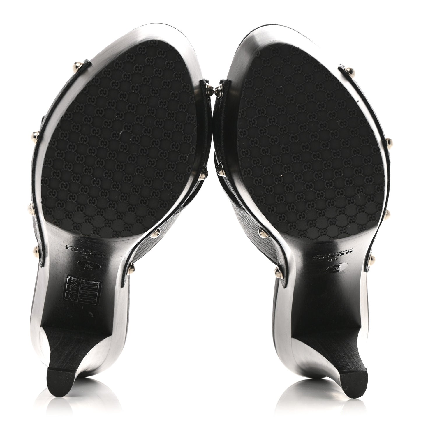 Cellarius Soft Calfskin Icon Bit 30/120mm Platform Clog Sandals 36 Black
