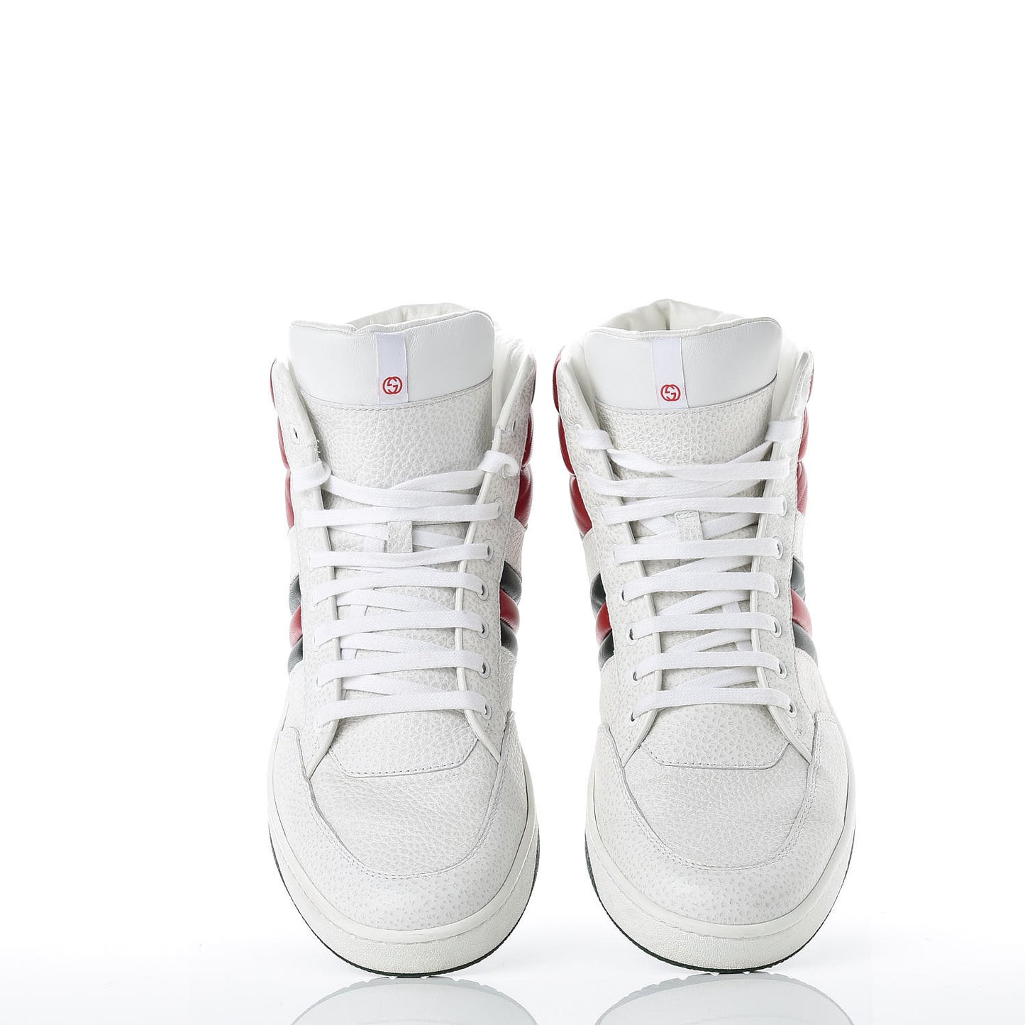 Calfskin Web Mens High Top Sneakers 10 White
