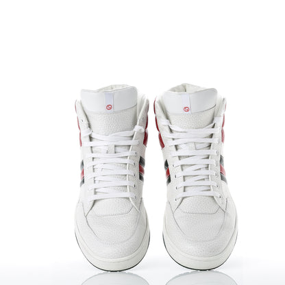 Gucci Calfskin Web Mens High Top Sneakers 10 White 5 of 11