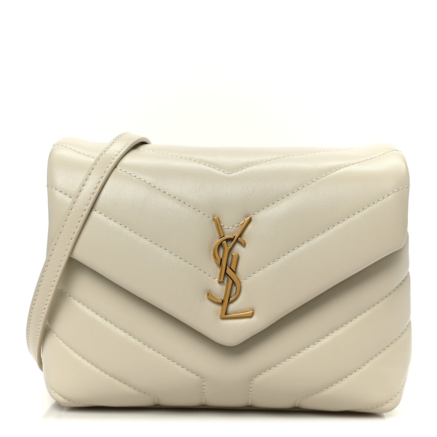 Calfskin Y Quilted Monogram Toy Loulou Crossbody Bag Crema Soft