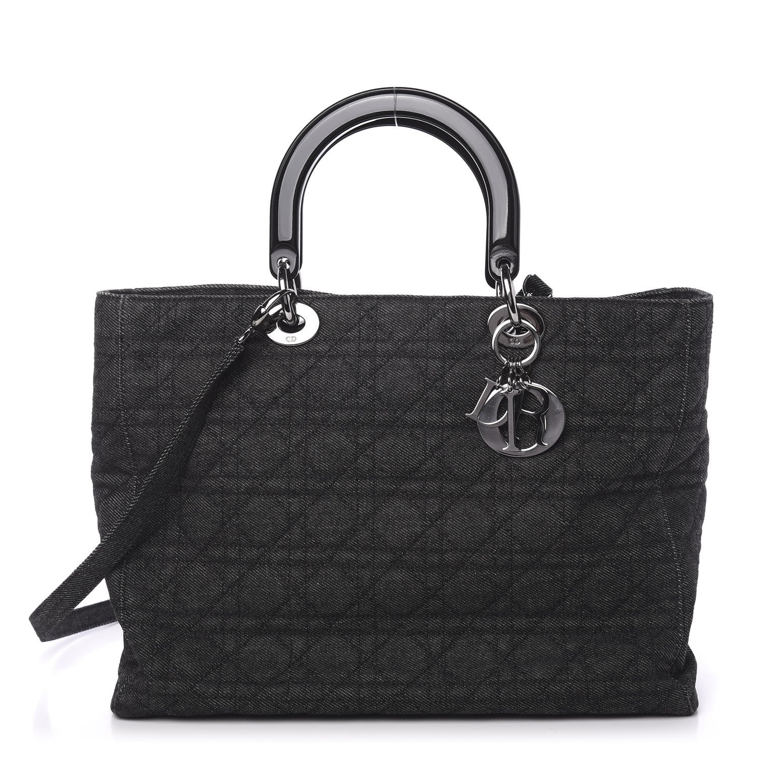 Christian Dior Denim Cannage Soft Large Lady Dior Tote Black 1 of 11