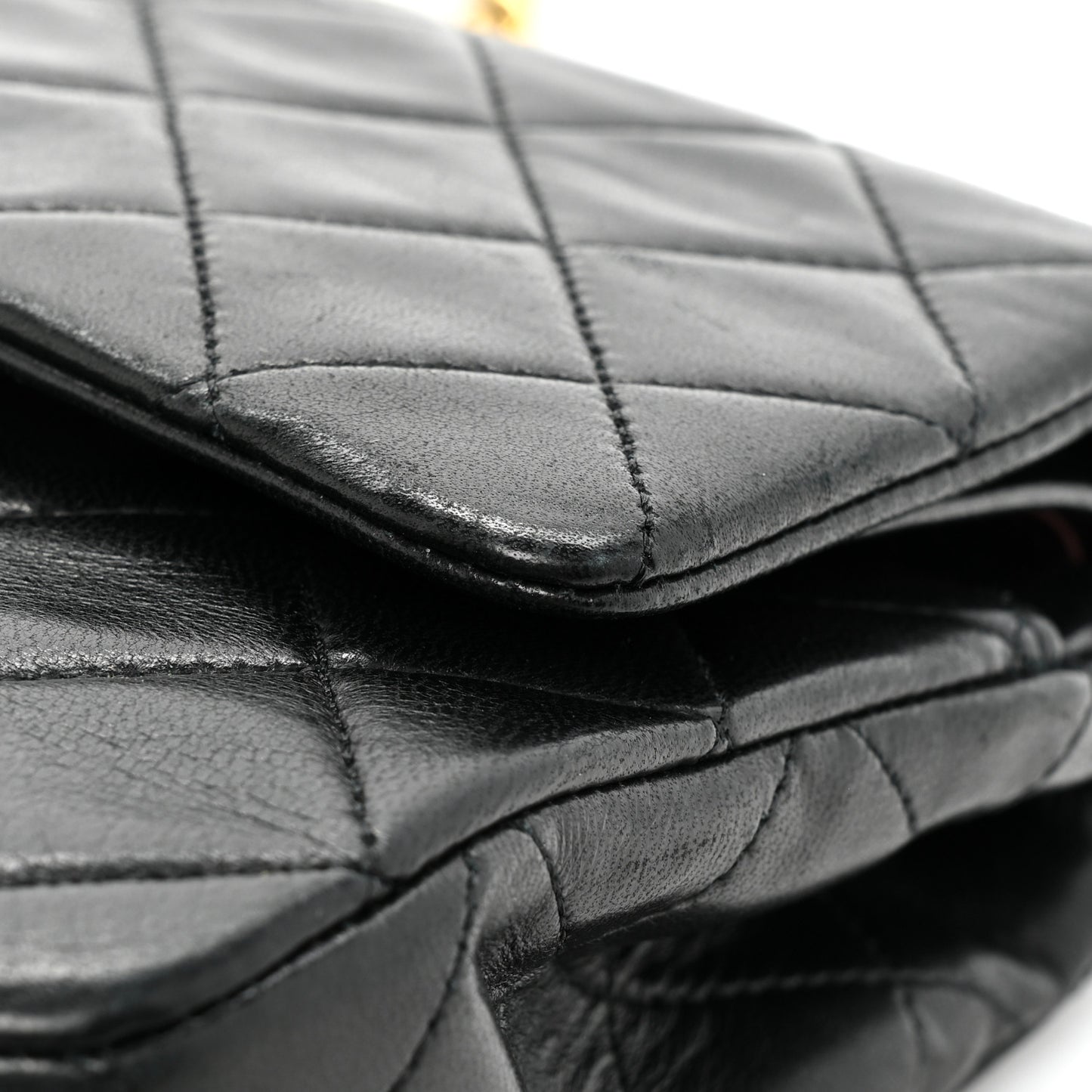 Lambskin Quilted Small Double Flap Black