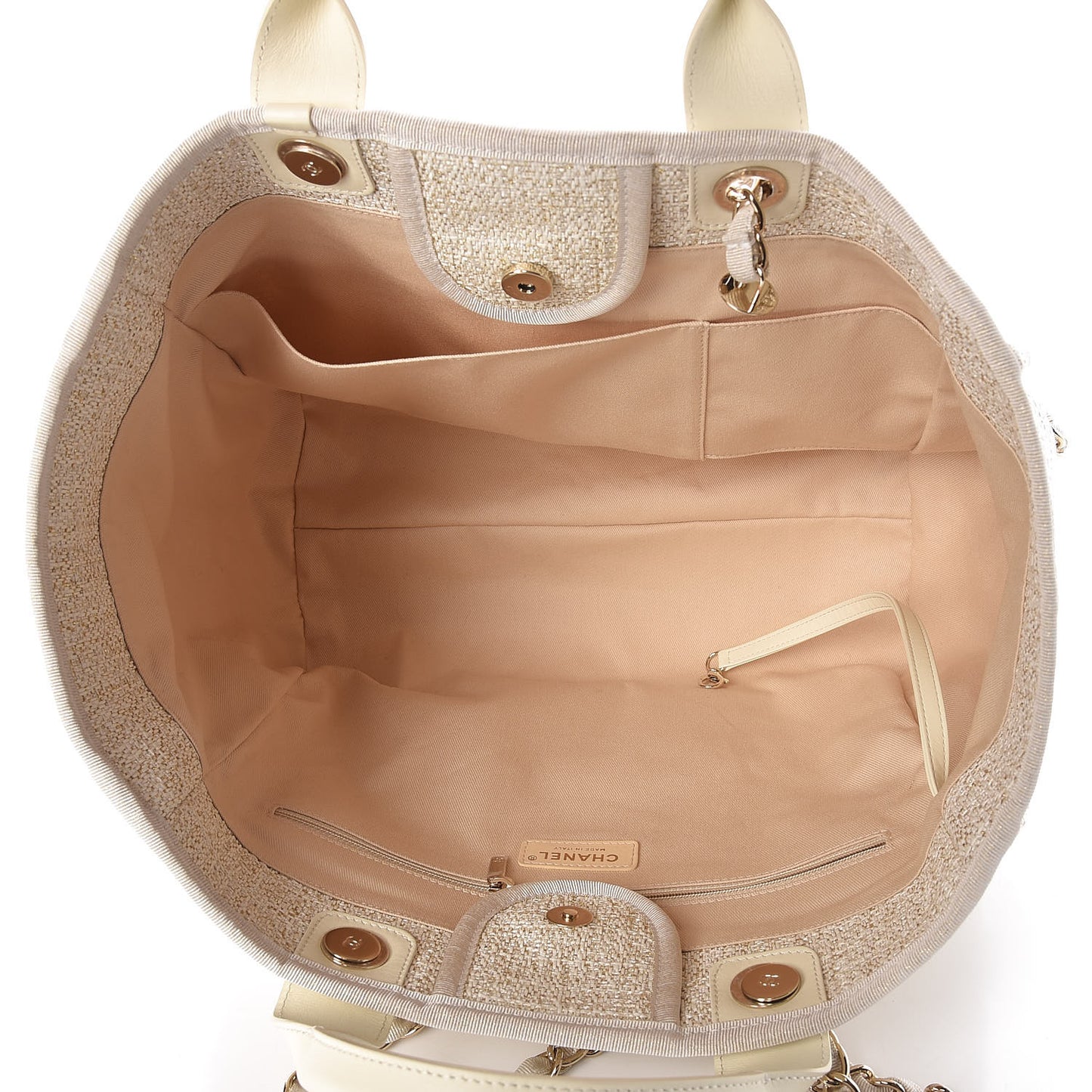 Canvas Large Deauville Tote Ivory