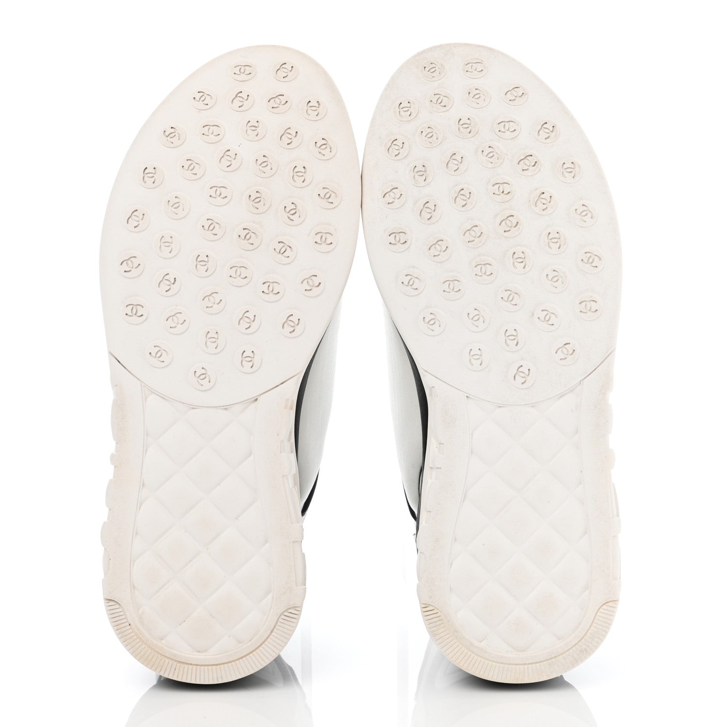 Chanel Lycra Womens CC Sneakers 36 White Black 5 of 8