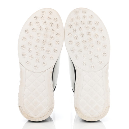 Chanel Lycra Womens CC Sneakers 36 White Black 5 of 8