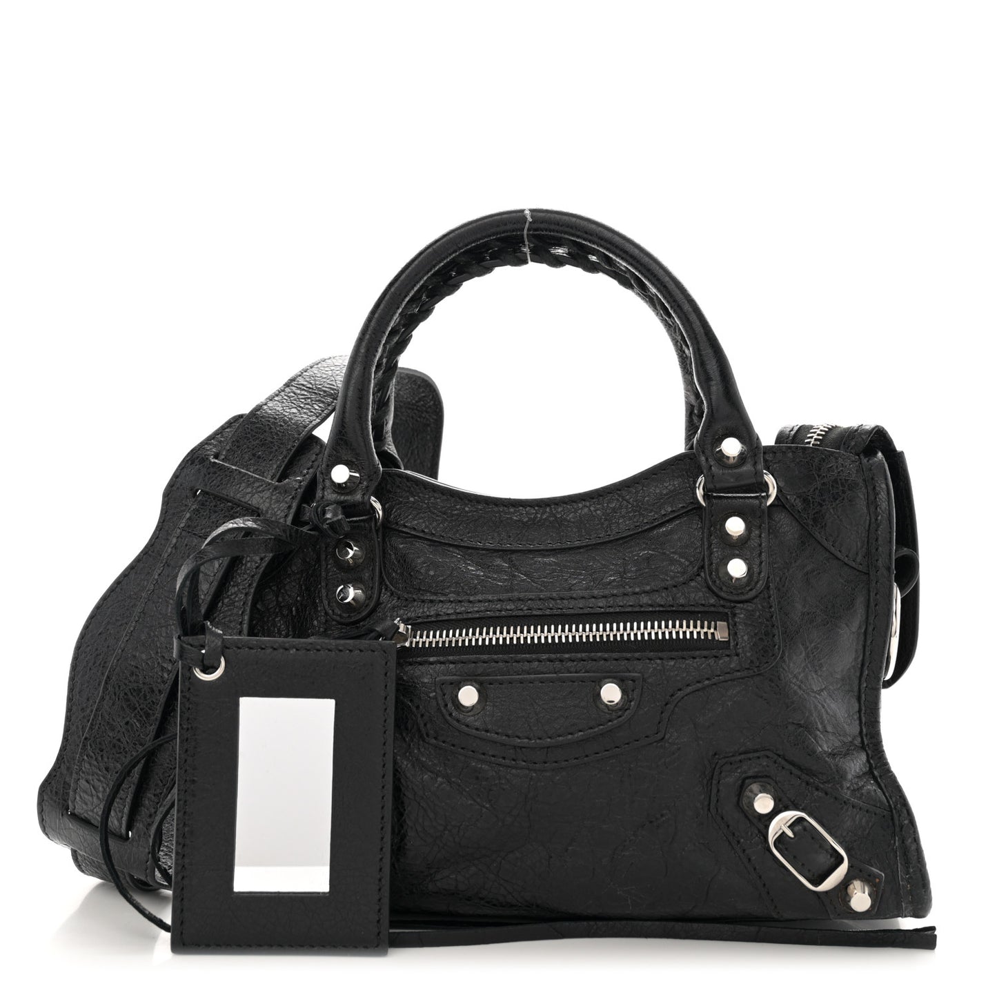 Agneau Classic Silver Hardware Mini City Black