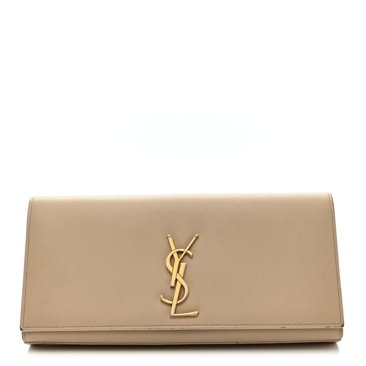 Saint Laurent Grain De Poudre Classic Monogram Cassandre Clutch Nude 1 of 13