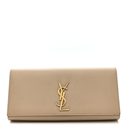 Saint Laurent Grain De Poudre Classic Monogram Cassandre Clutch Nude 1 of 13