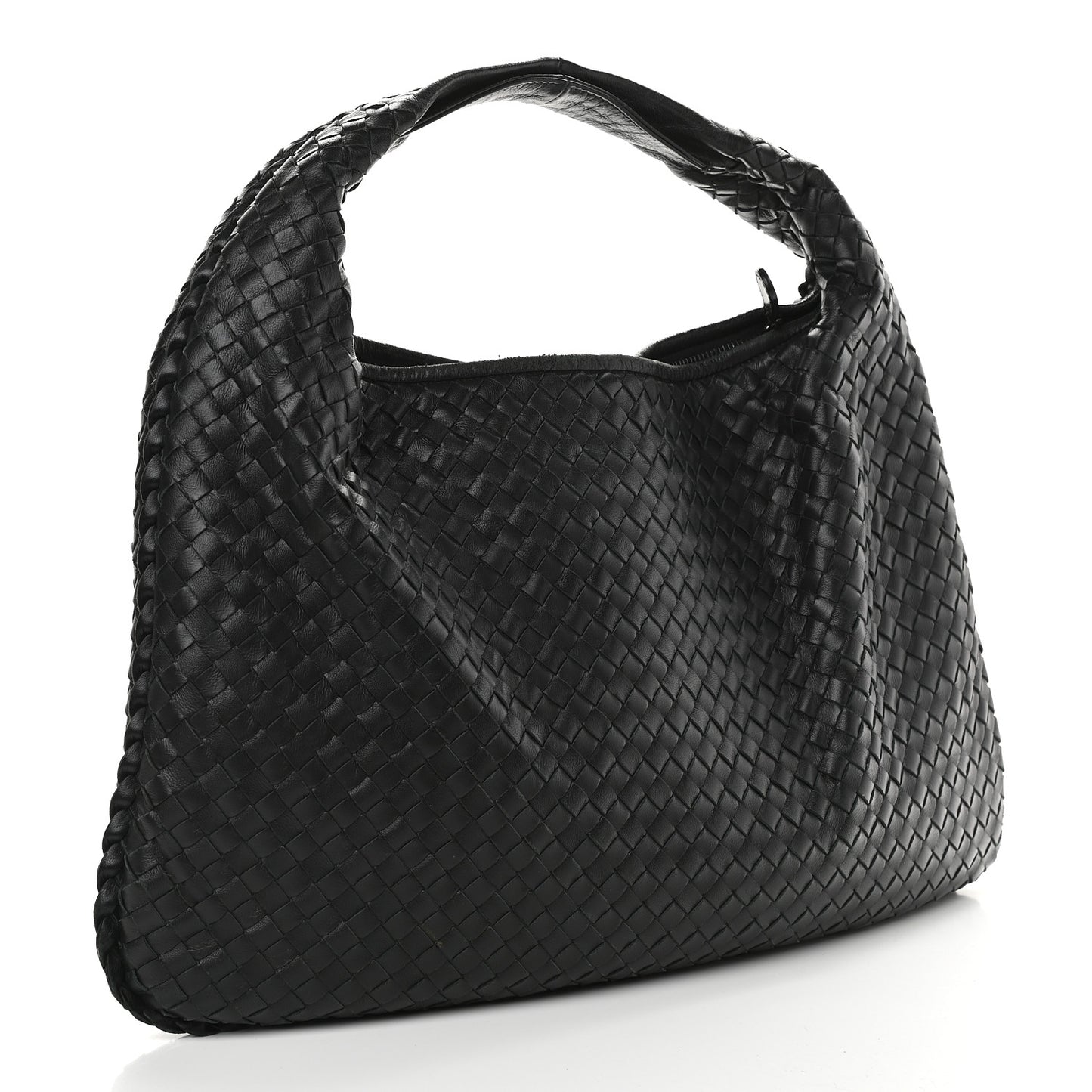 Nappa Intrecciato Large Veneta Hobo Black