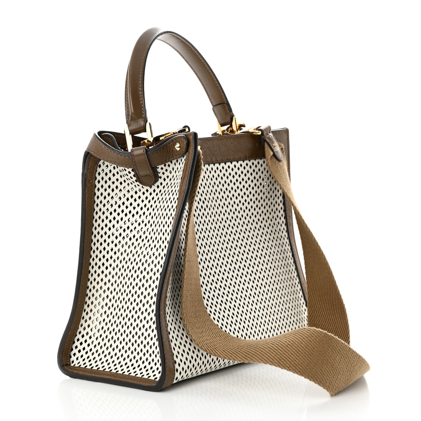 Vitello Liberty Glossy Lambskin Perforated Medium Peekaboo X-Lite White Ice Rust Maya