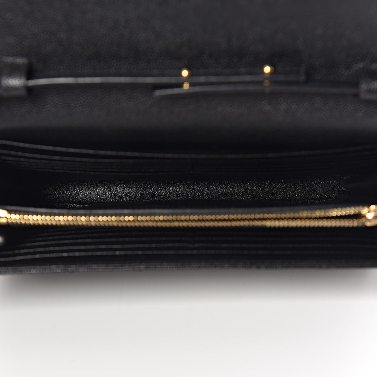 Grain De Poudre Matelasse Chevron Monogram Chain Wallet Black