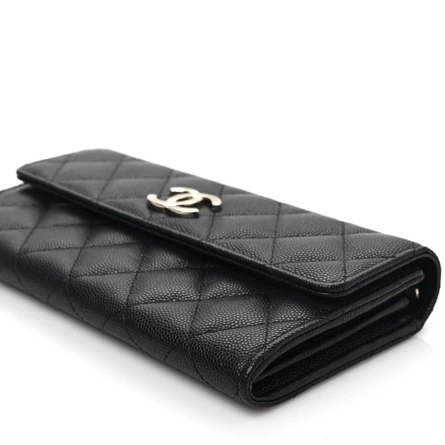 Chanel Caviar Quilted CC Large Gusset Flap Wallet Black 8 of 8