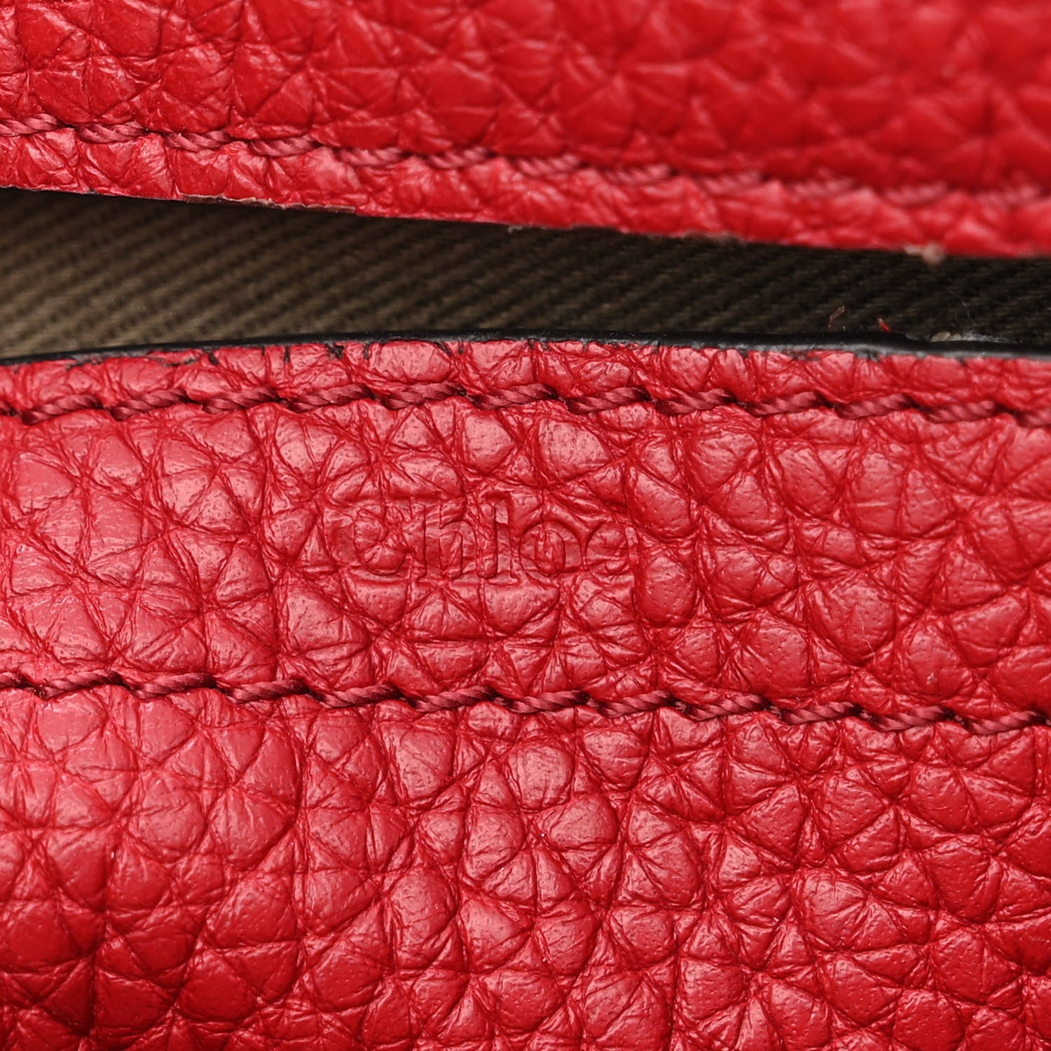 Chloe Calfskin Mini Marcie Round Crossbody Bag Red 6 of 13