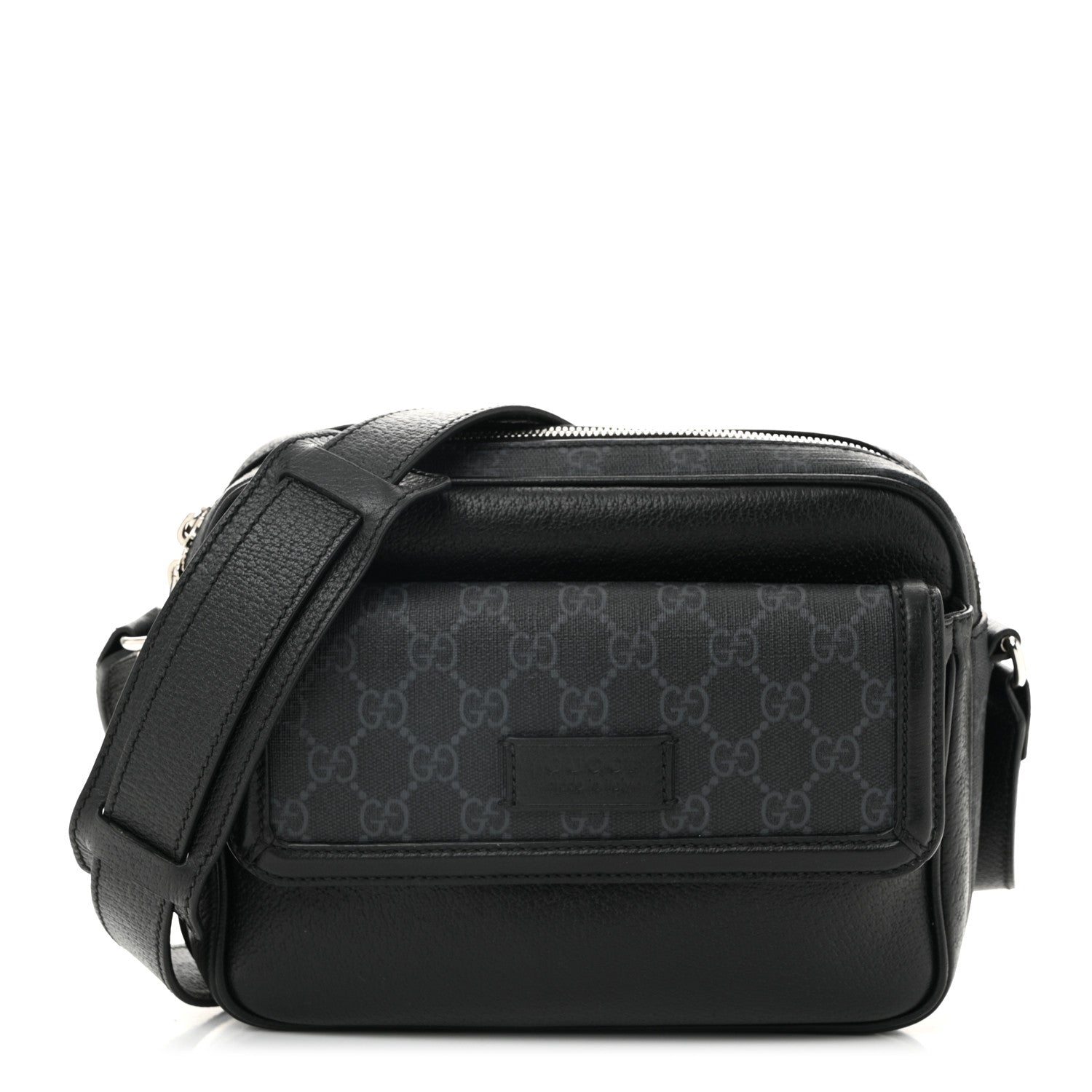 Gucci GG Supreme Monogram Small Crossbody Bag Black 1 of 10