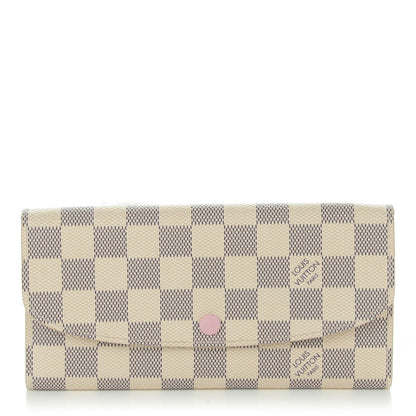 Louis Vuitton Damier Azur Emilie Wallet Rose Ballerine 1 of 8
