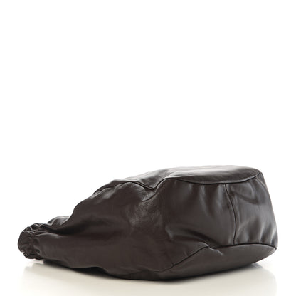 Prada Soft Calf Gathered Tote Dark Brown 3 of 8