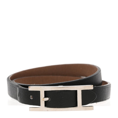 Hermes Chamonix Behapi Double Tour Bracelet S Black Etoupe 1 of 4