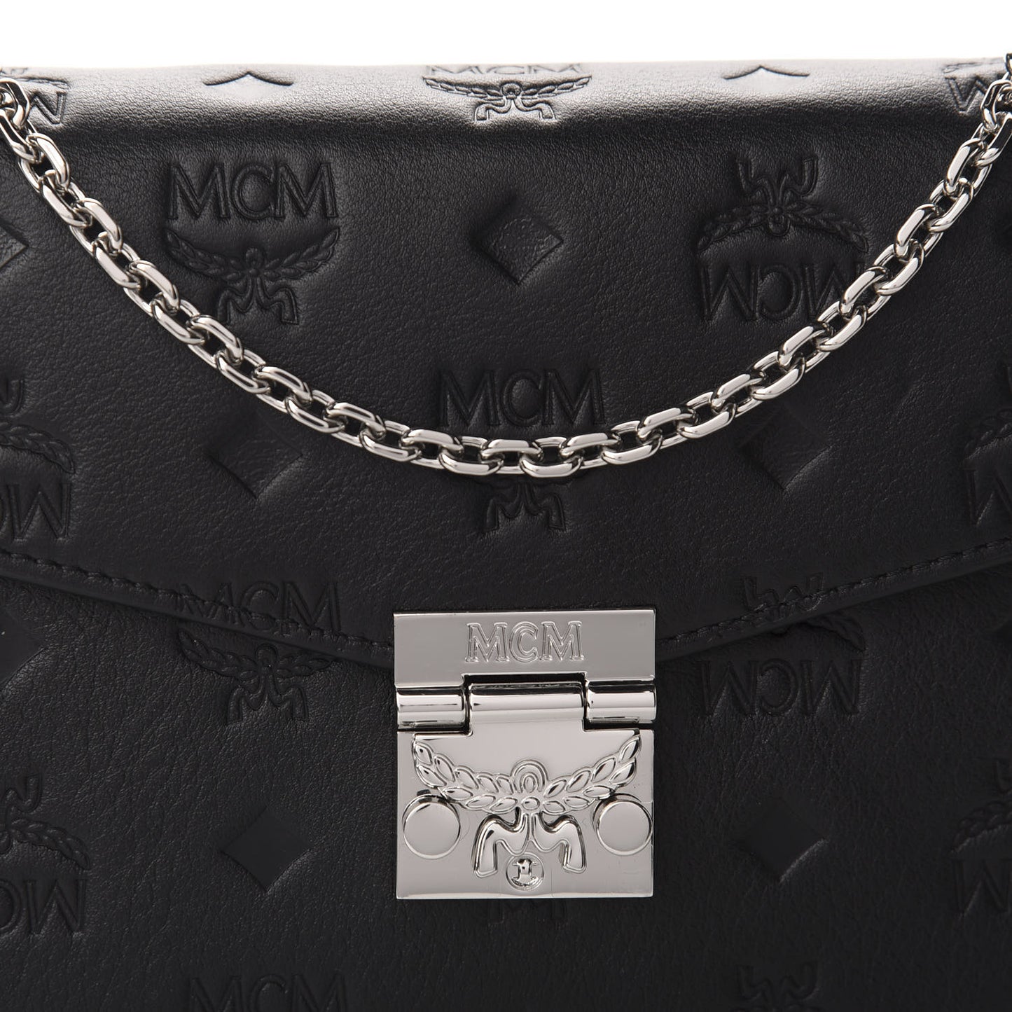 Calfskin Ottomar Monogram Crossbody Bag Black