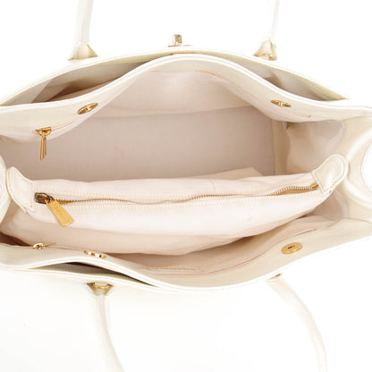 Chanel Calfskin Cerf Executive Shopper Tote White 6 of 9