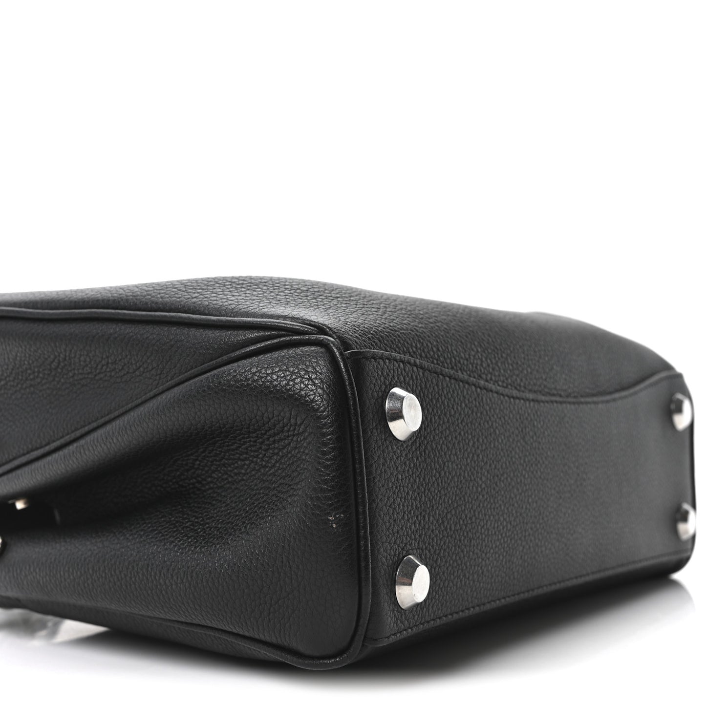 Grained Calfskin Small Rodeo Top Handle Handbag Black