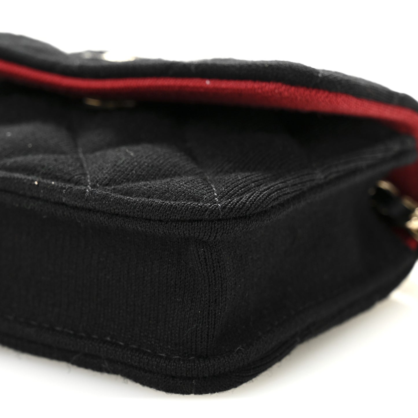 Jersey Quilted Micro Mini Flap Black