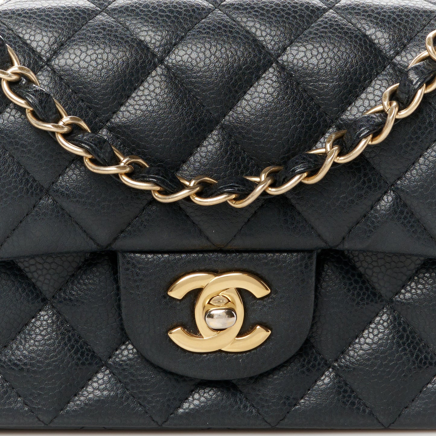 Caviar Quilted Mini Rectangular Flap Black