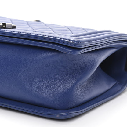 Chanel Calfskin Quilted Medium Boy Flap Blue 11 of 15