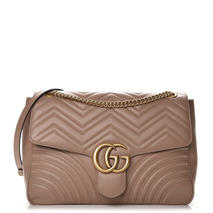 Gucci Calfskin Matelasse Heart Large GG Marmont Shoulder Bag Porcelain Rose 1 of 8
