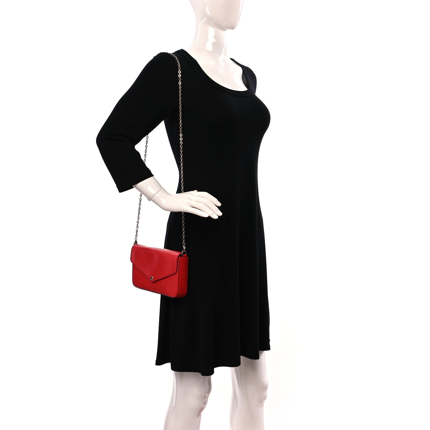 Louis Vuitton Epi Pochette Felicie Coquelicot 3 of 16