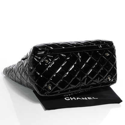 Chanel Patent Quilted Chic and Glitter Large Tote Black 4 of 7