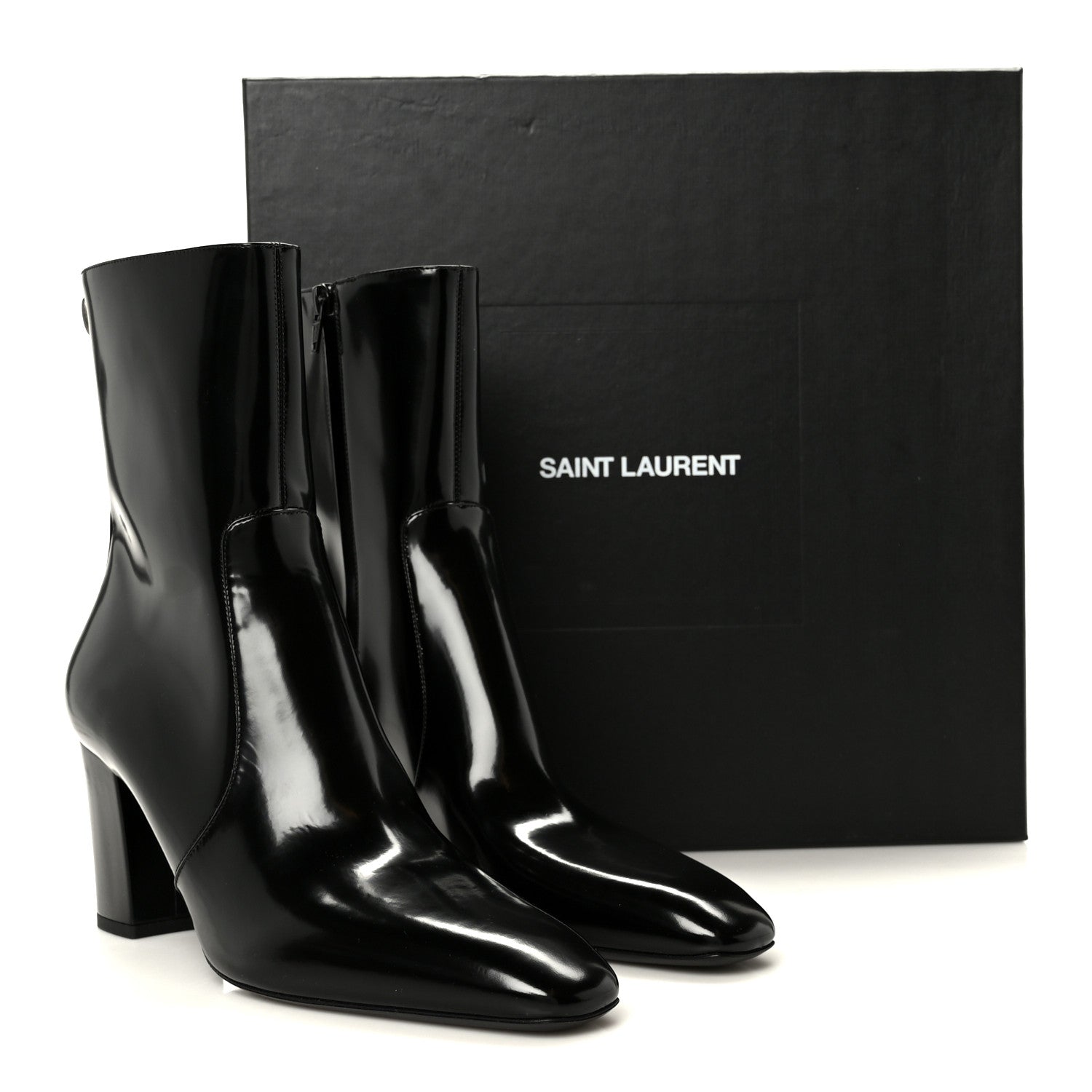Saint Laurent Vitello Marilyn Betty 70 Ankle Zip Boots 40 Black 10 of 10
