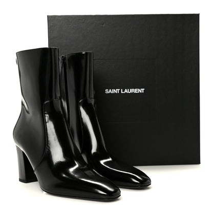 Saint Laurent Vitello Marilyn Betty 70 Ankle Zip Boots 40 Black 10 of 10