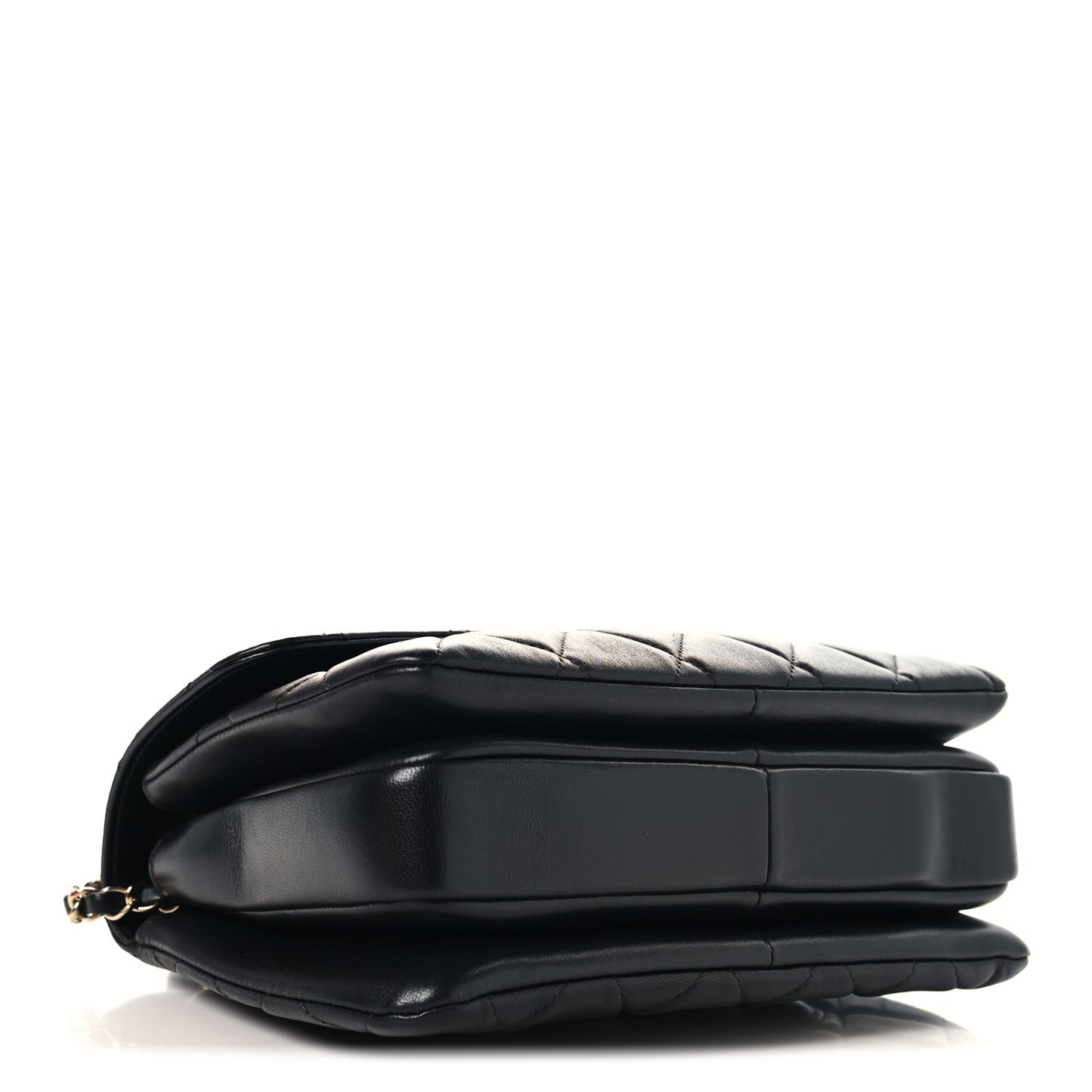 Lambskin Quilted Small Trendy CC Dual Handle Flap Bag Black