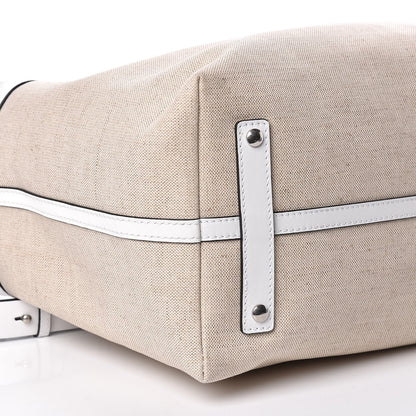 Burberry Canvas Calfskin Medium Belt Bag White 9 of 10