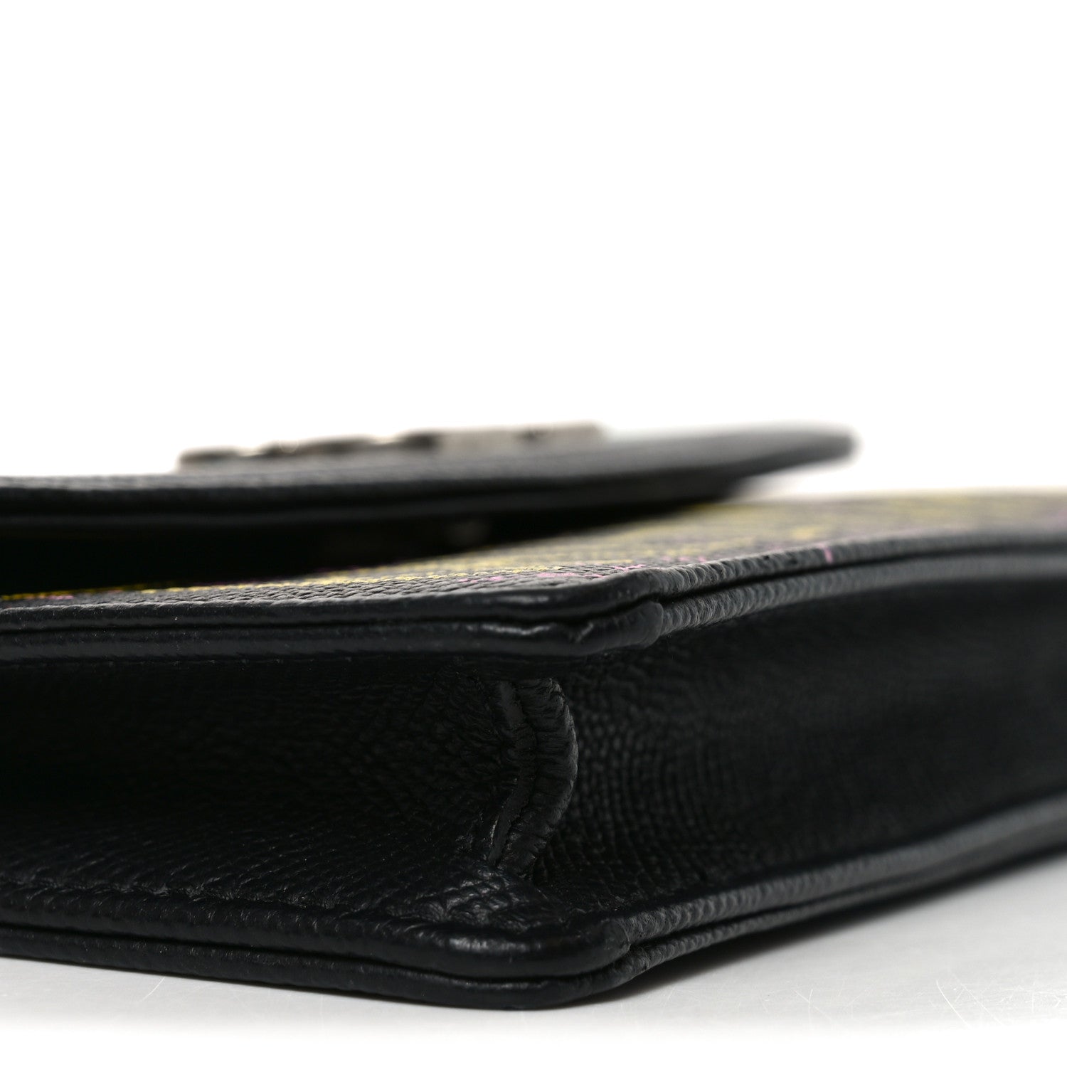 Balenciaga Grained Calfskin Graffiti BB Wallet On Chain Black 8 of 8