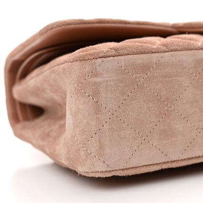 Chanel Suede Quilted Medium Double Flap Light Pink 9 of 10