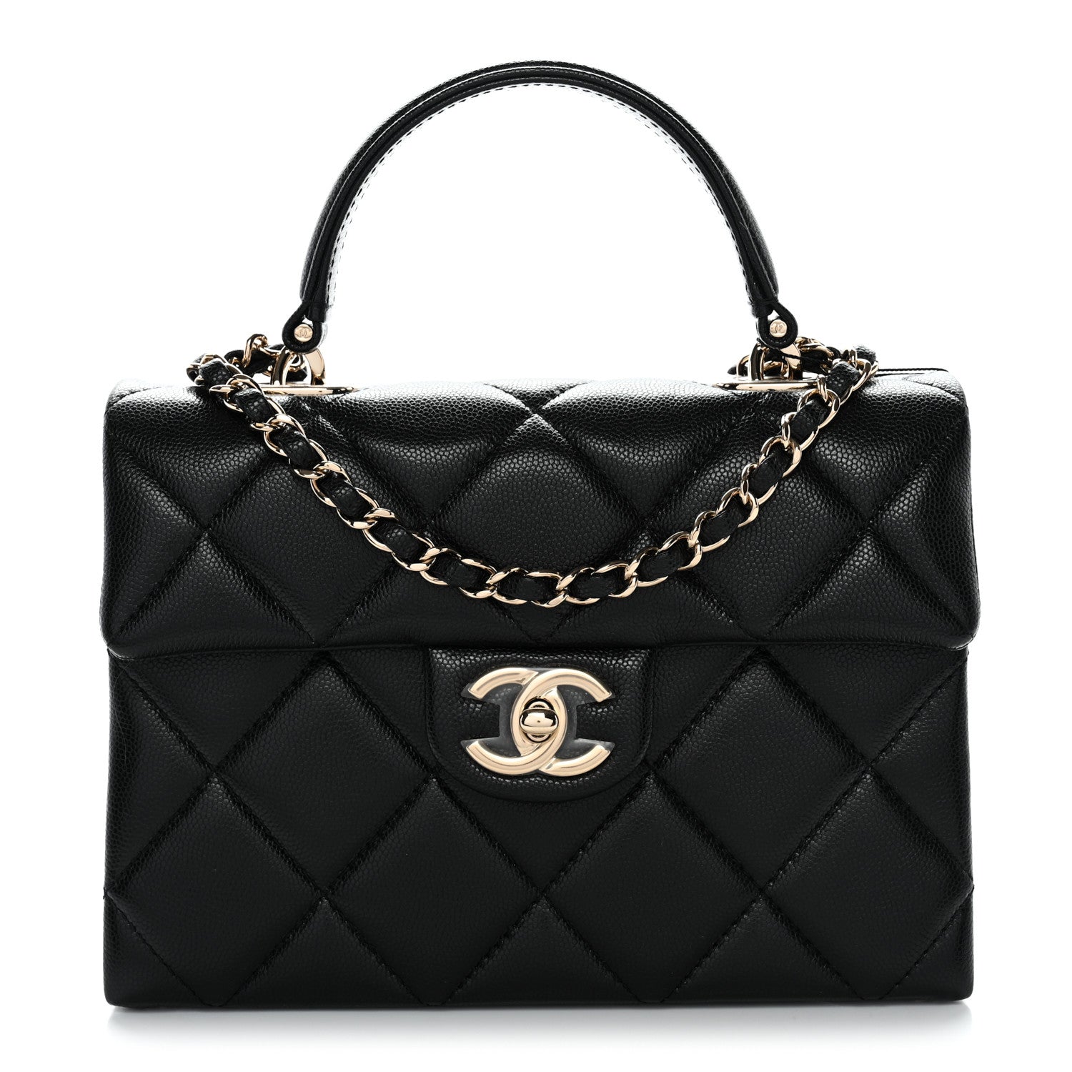 Chanel Caviar Quilted Mini Retro Twist Top Handle Flap Black 1 of 9