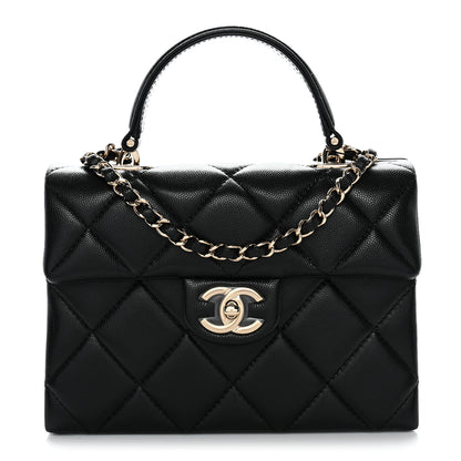 Chanel Caviar Quilted Mini Retro Twist Top Handle Flap Black 1 of 9