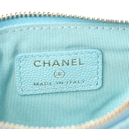 Chanel Caviar Quilted Small Cosmetic Case Light Blue 6 of 8