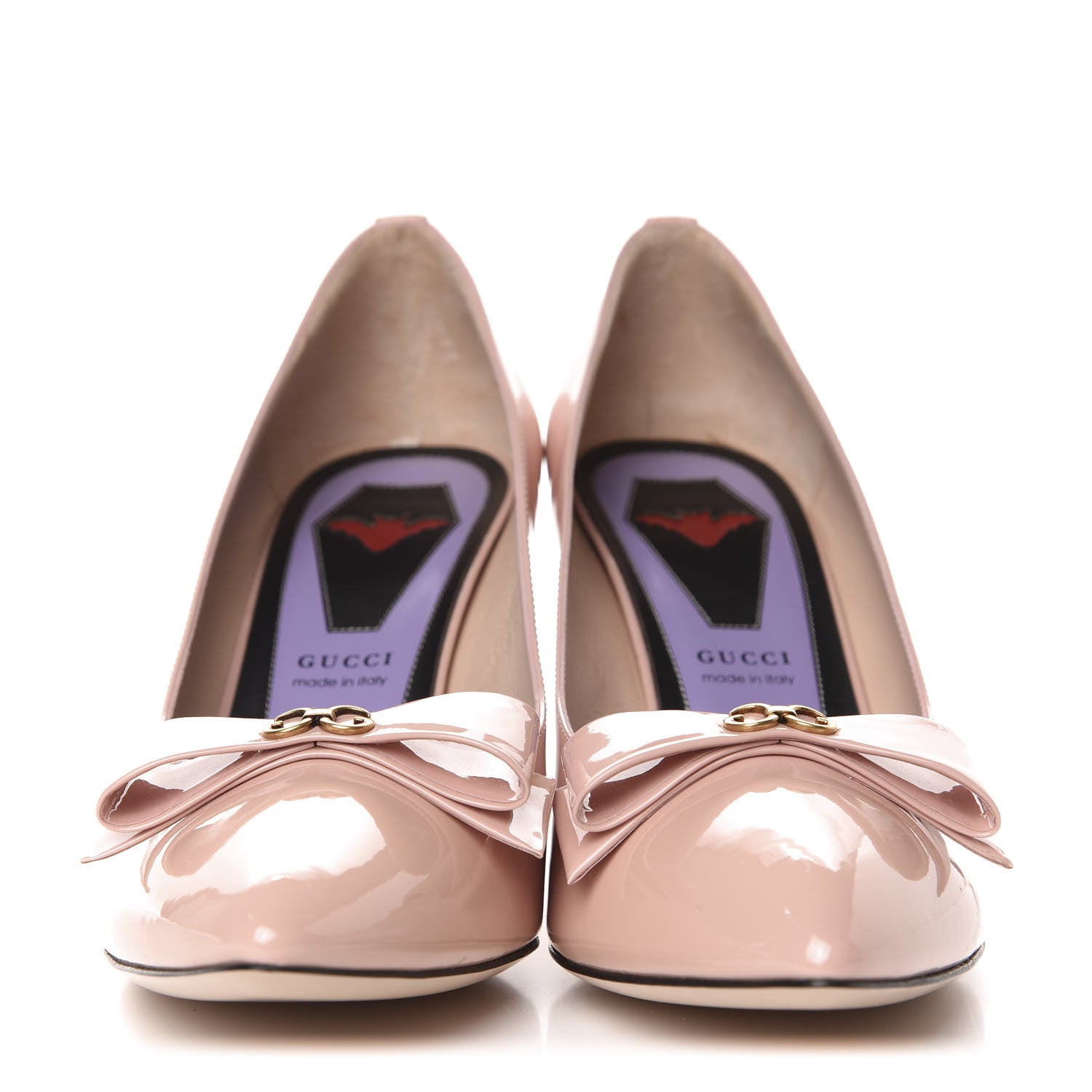 Gucci Patent GG Bow Sadie Spike Mid Heel Pumps 39.5 Perfect Pink 2 of 10