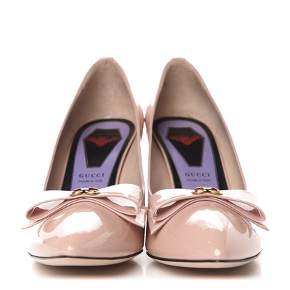 Gucci Patent GG Bow Sadie Spike Mid Heel Pumps 39.5 Perfect Pink 2 of 10