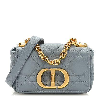 Christian Dior Supple Calfskin Cannage Micro Caro Bag Cloud Blue 1 of 8