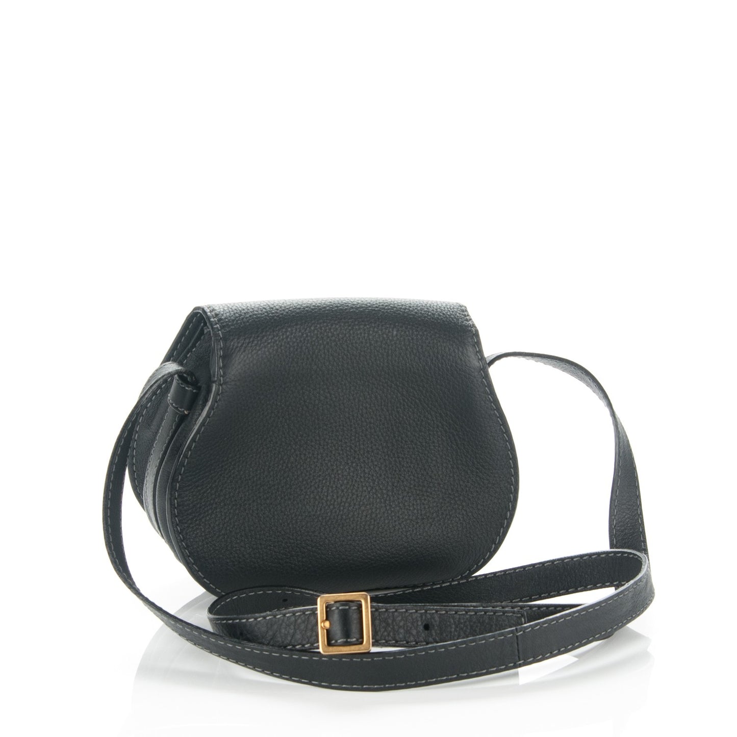 Calfskin Mini Marcie Round Crossbody Bag Black