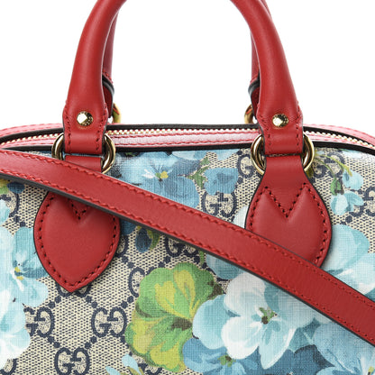 Gucci GG Supreme Monogram Blooms Mini Boston Navy Blue Hibiscus 8 of 10