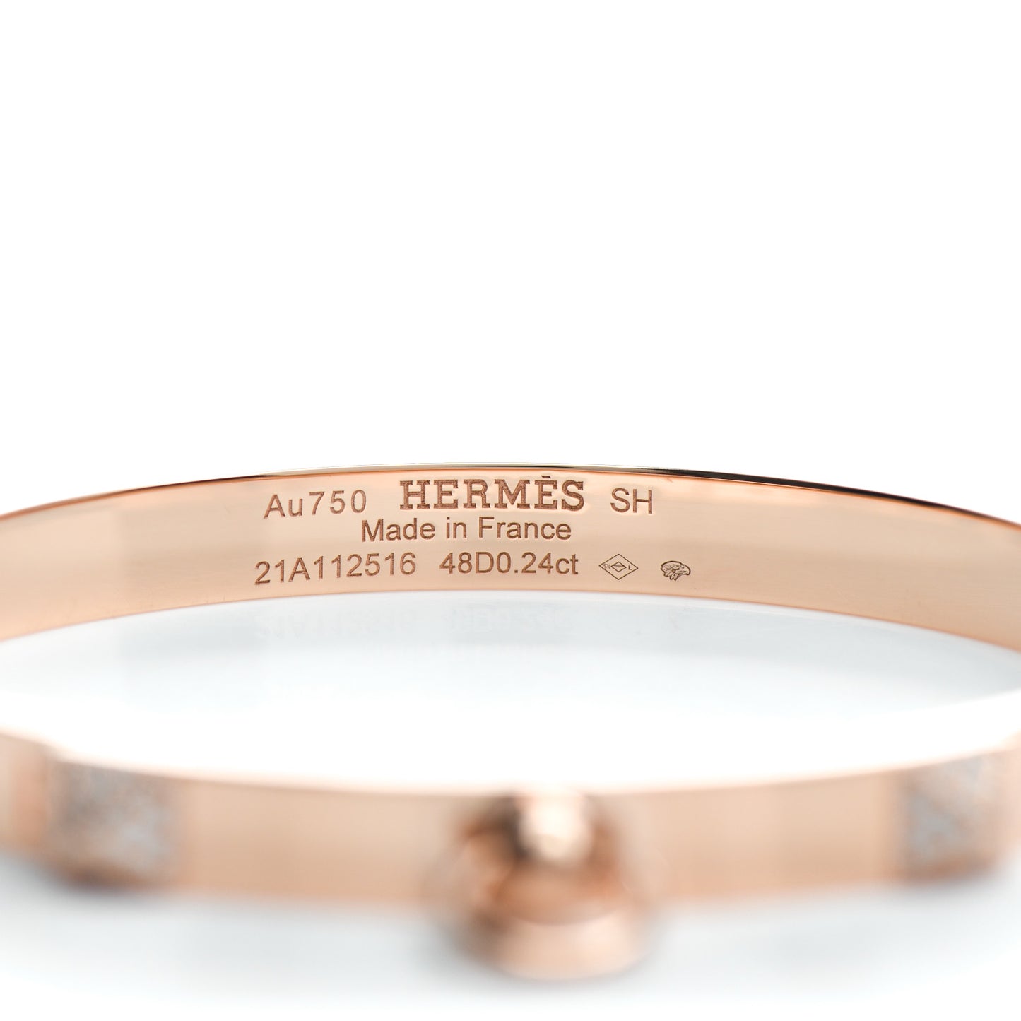 18K Rose Gold Diamond PM Collier De Chien Bracelet SH