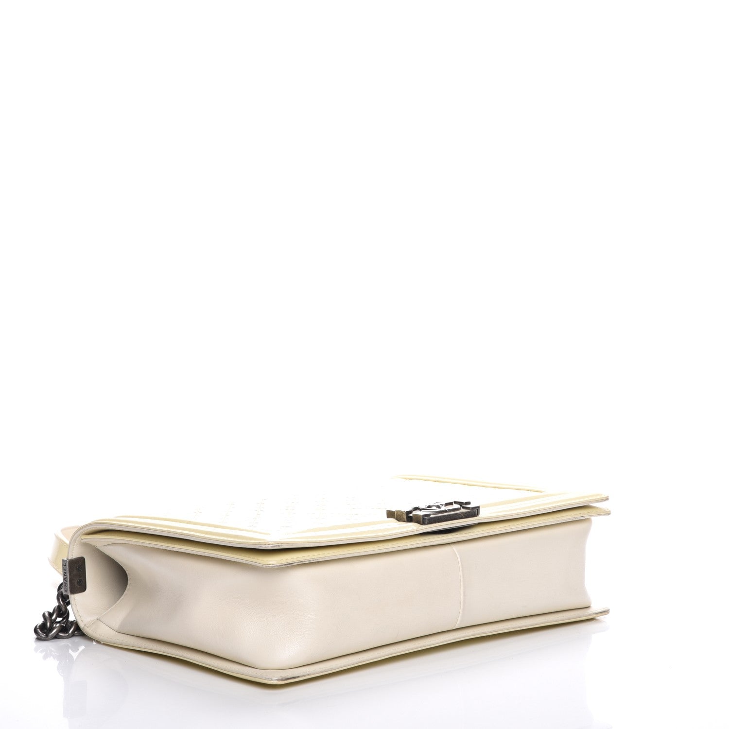 Chanel Patent Quilted Large Boy Flap White 4 of 9
