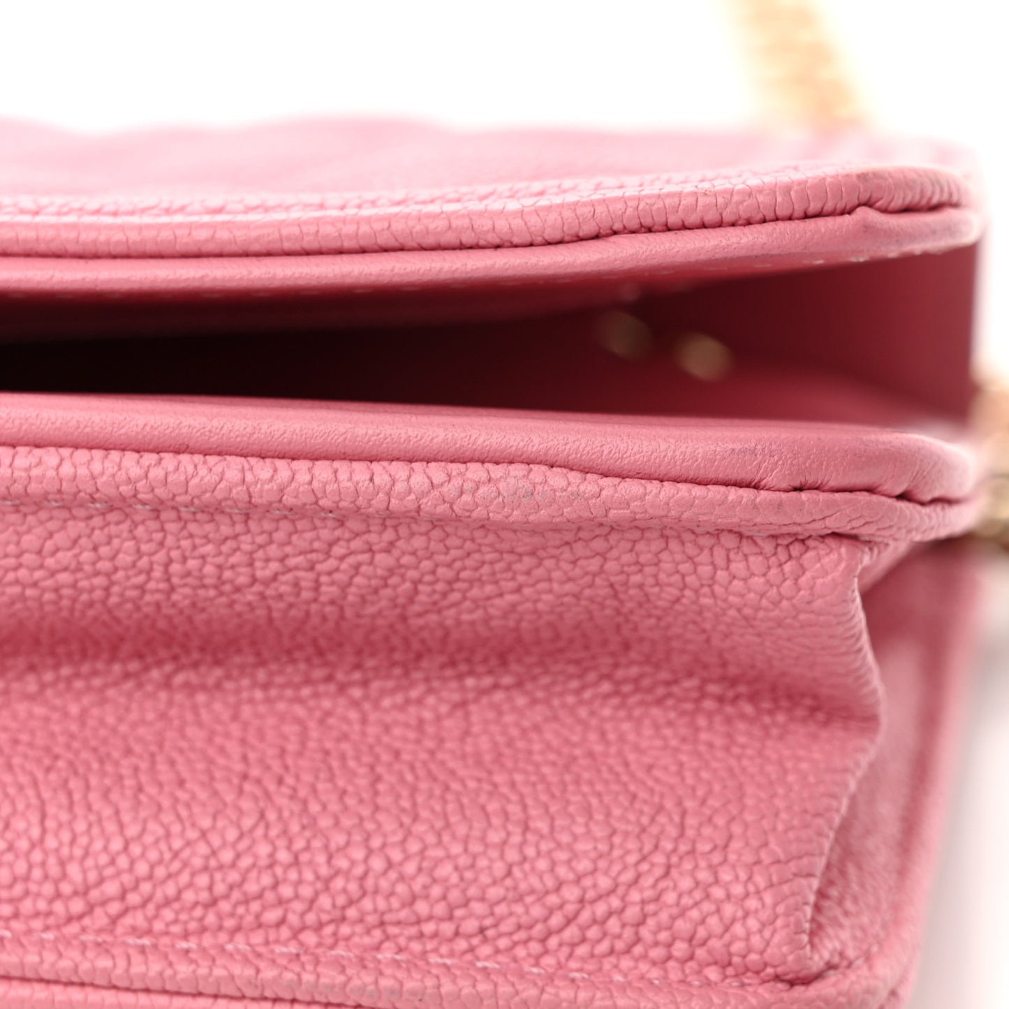 Caviar Quilted Boy Wallet On Chain WOC Light Pink