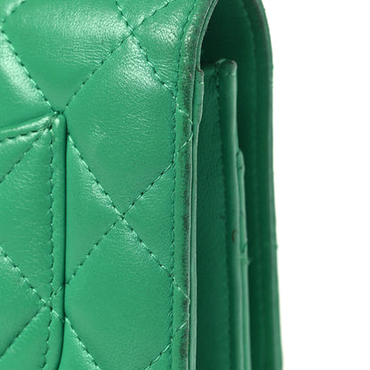 Chanel Lambskin Quilted Wallet On Chain WOC Green 13 of 19