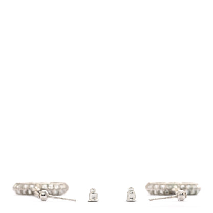 Chanel Baguette Crystal CC Drop Earrings Silver 3 of 4